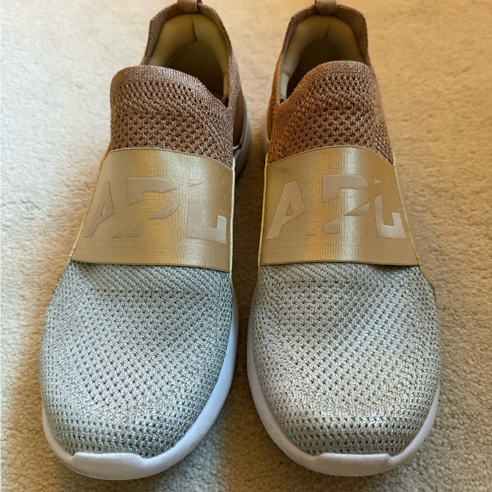 APL Women’s Techloom Bliss metallic Rose Gold and Silver Athletic Shoes